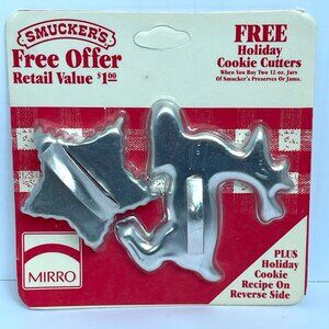 Cookie Cutters Star Reindeer Vintage Metal Mirro Smuckers NIP